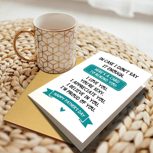 Chenive Husband Father's Day Card Gifts from Wife, Sweet Fathers Day Cards Gifts for Husband Boyfriend, Happy Fathers