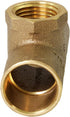 Everflow Supplies CCFT3412-NL C X C X F Cast Brass Tee Fitting, 3/4" x 3/4" x 1/2" with Solder Cups