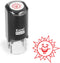 ExcelMark Round Teacher Stamp - Happy Sun, RED Ink
