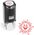 ExcelMark Round Teacher Stamp - Happy Sun, RED Ink