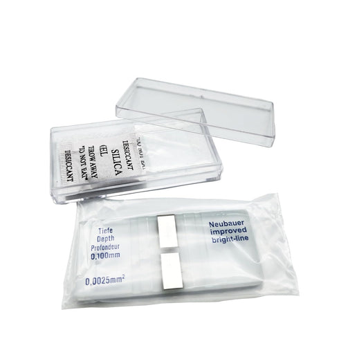 Blood Counting Chamber, Cell Counting Chamber Hemocytometer Neubauer Improved with 2 pcs Coverslips