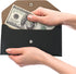 Carrotez Money Envelopes for Cash (PU Leather), Reusable Cash Envelope Wallet for Travel and Budgeting, 1 ea, No Letter