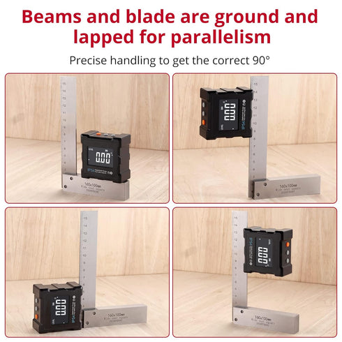 4PCS 2, 3, 4 6 inch 90-Degree Set XUNTOP Machinist Square and Squares Combinations, Right Angle Engineer Hardened Angle