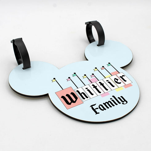 MYETCHEY 11) Personalized Stroller Name Tag, Mouse Ears Sign, Family Stroller License Plate Sign for Theme Parks