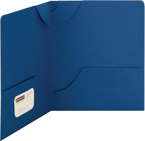 Smead Lockit Two-Pocket Heavyweight Folder, Dark Blue, Letter Size, 25 per Box (87982)