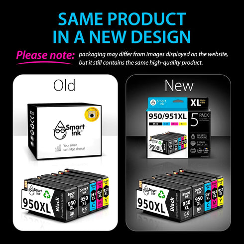 Smart Ink Compatible Ink Cartridge Replacement for HP 950XL 951XL, 5 Pack Combo for Officejet Pro 8600 plus 8610 8620