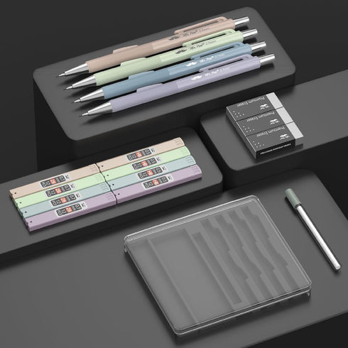 Mr. Pen Pastel Mechanical Pencil Set, 4 Pack, 0.5 & 0.7mm, Fast Click Aesthetic Mechanical Pencils, Cute Lead Pencils