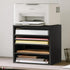 Ballucci 4-Tier Paper Organizer for Desk, Stackable Paper Storage Shelves, Letter Tray Sorter for Office, Black