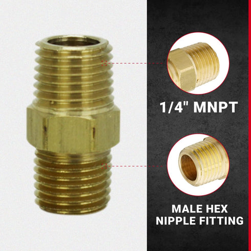 Milton S-646 1/4" MNPT Hex Nipple, Pack of 2