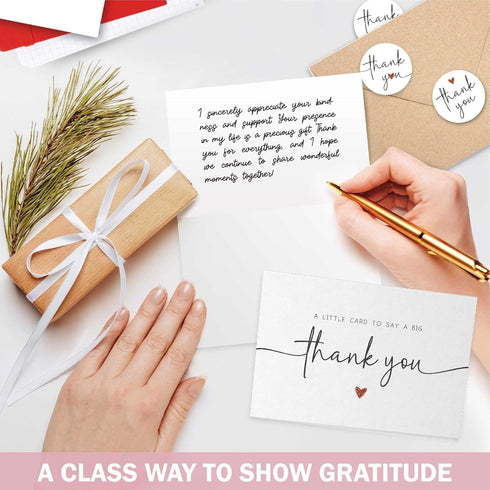 52 (4 3x5 UnimaxPrint Thank You Cards with Envelopes & Stickers Designs), Minimalist Thank You Notes for Teacher