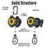 MNGARISTA Upgraded Heavy Duty Retractable Keychain, 10 oz Retraction with Belt Clip and Carabiner, 2 Pack