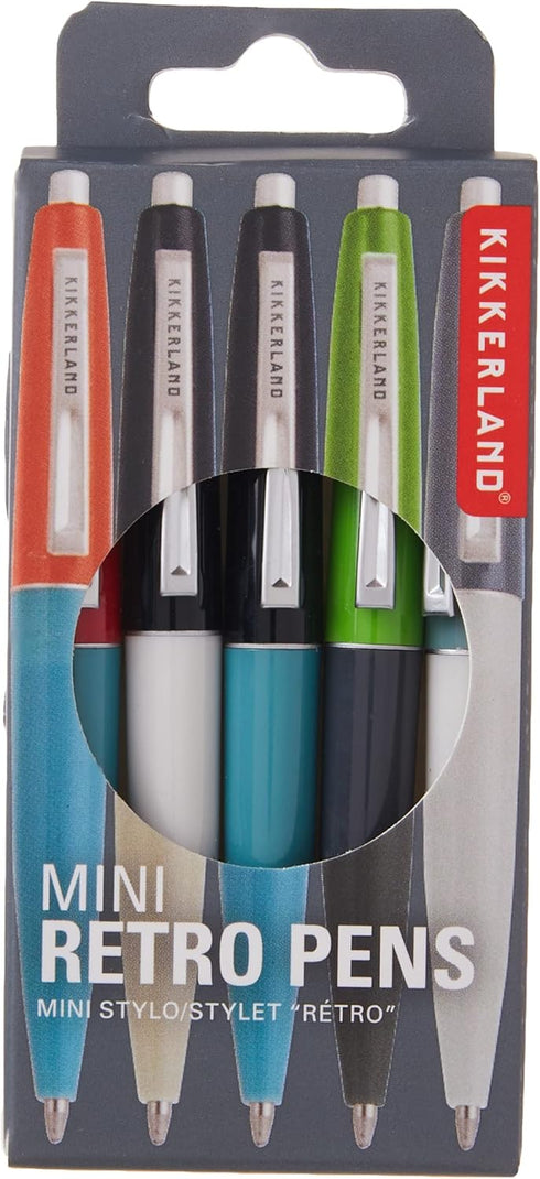 Kikkerland Mini Retro Pens, Set of 5