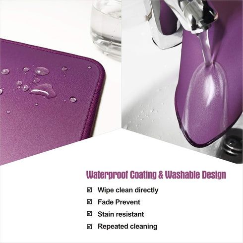 Durable Stitched Edge Mouse Pad, Small Laptop Mat with Non-Slip Rubber Base, Washable Premium-Textured