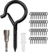 FSAH 36 1 PCS Q-Hanger Hooks with Safety Buckle, Windproof Screw Hooks for Outdoor String Lights Hanging Christmas