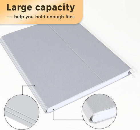 SUNEE Hanging File Folders, 25 Pack Gray Letter Size File Folders with 1/5-cut Tabs, Stay Organized for Home and Office