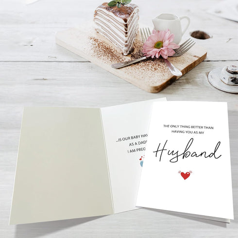 Obbyidk Pregnancy Announcement Card for Husband, Congratulation Dad to Be Card, Baby Announcement Cards Gifts, The Only