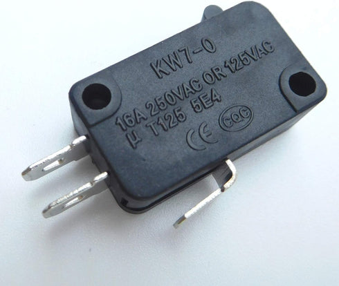KW7-0 3 Pins 1NO 1NC Microswitches Micro Switch for Electric Cooker, 16A 125V/250V, 6-Pack (Black)