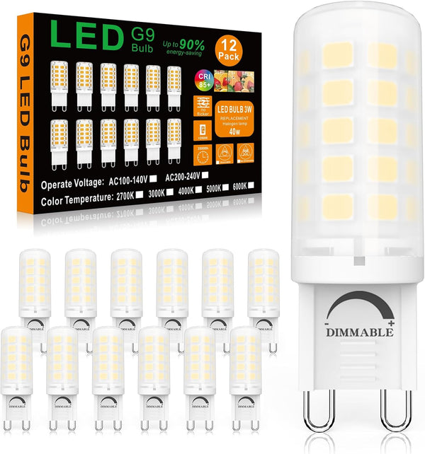 BAOMING G9 LED Bulb Dimmable 3W, 40 Watt T4 G9 Halogen Equivalent,