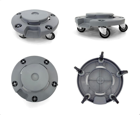 5 460 Lb. Trash Can Dolly | Heavy-Duty Plastic | Casters | Foot Stabilizer | Capacity