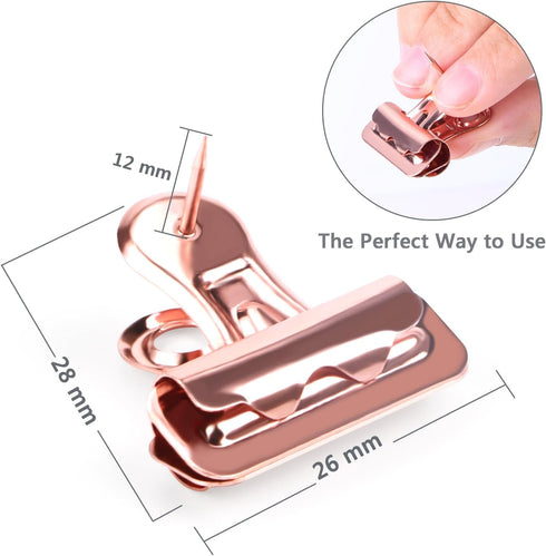 Yalis Push Pins Clips 15-Count - Pinning No Holes for Paper, Creative Paper Clips with Tack for Cork Board