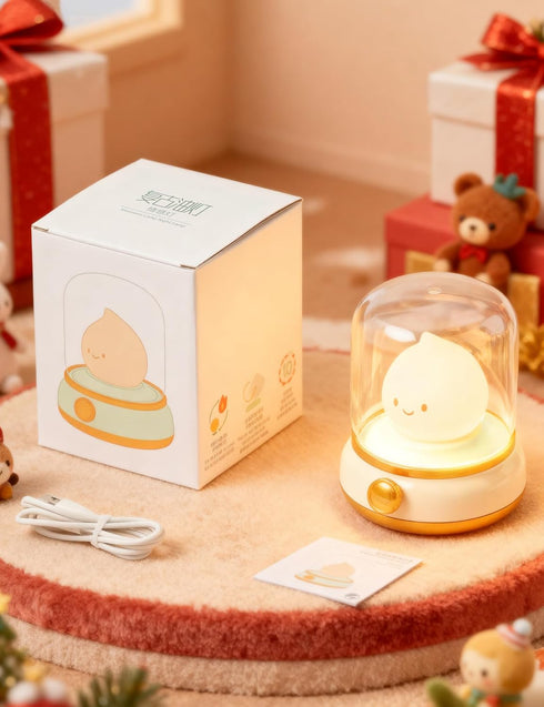 Dimmable Smiley Night Light for Baby Nursery, Rechargeable LED Candle Lamp, Eye, Caring Mood Light with Timer, Cute