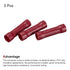 MECCANIXITY Butt Crimp PVC Terminals Red 8 AWG Fully Insulated for Electrical Wire Crimping, Pack of 3