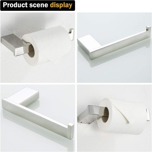 RANDOM Toilet Paper Holder - Polished Chrome Square Bathroom Hardware Accessories, SUS 304 Stainless Steel Wall Mount