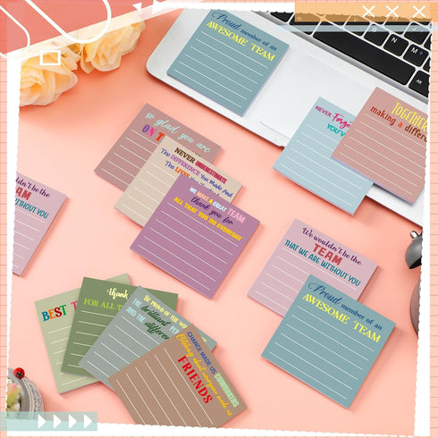 Yinder 24 Pcs Inspirational Sticky Notes with Lines, Cute Motivational Sticky Note Pad for Coworkers Nurse Office