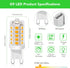 G9 Bulb 2700K 430 3W 40W T4 G9 360Beam 120V Non-Dimmable G9 Bulbs 6 Pack BUBO LED Soft White Lumens, Equivalent Halogen
