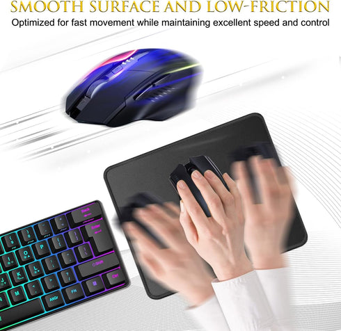 JIKIOU 3 Pack 10.2x8.3inch Mouse Pad with Stitched Edge, Comfortable Mouse Pads with Non-Slip Rubber Base, Washable