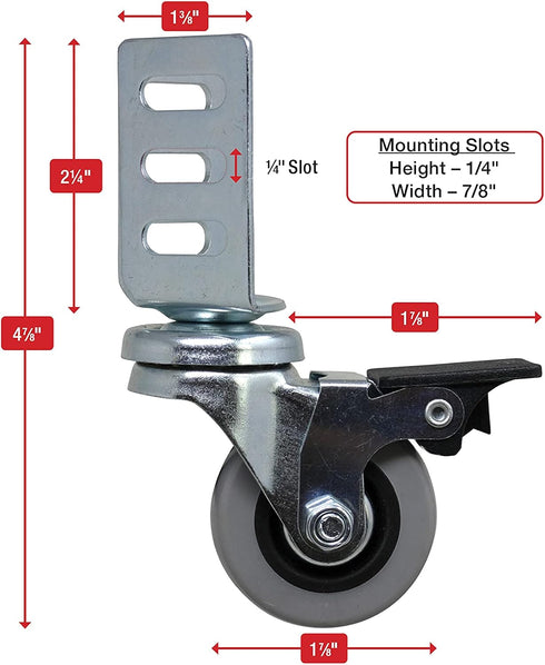 Shepherd Hardware 8126E Swivel Corner Caster, Gray