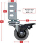 Shepherd Hardware 8126E Swivel Corner Caster, Gray