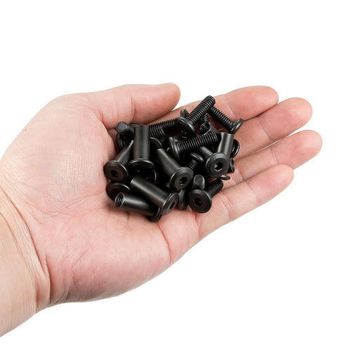 50 Sets Black M6x20mm Nut Bolt Binding Screw Rivet Socket Cap Kit for Wood Socket Cover Bolt Barrel Nut
