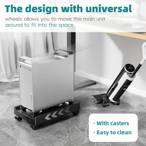 CABTE 4 Adjustable Computer Tower Stand, Mobile CPU Stand with Rolling Caster Wheels, Under Desk CPU Holder PC Floor