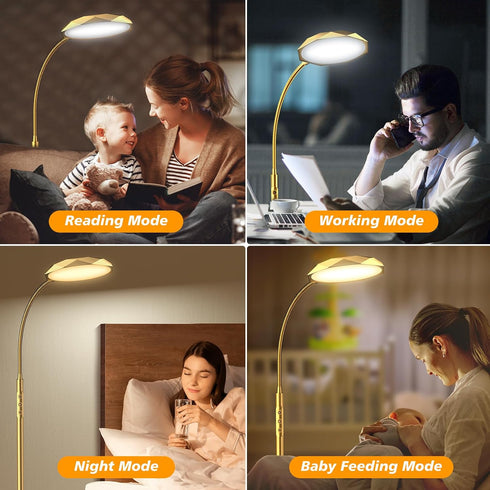 18W Dimmer PACOVY Floor Lamp, Bright LED Floor Lamps for Living Room, Stepless Adjustable Colors & Standing Lamp