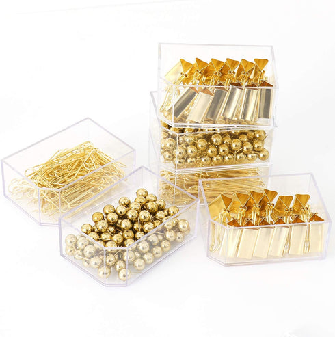 Gold Binder Paper Clips Set, 182pcs Large Paper Clips, Binder Clips, Office Supplies for Women
