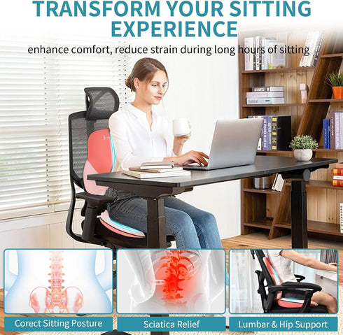 FLORICH Seat Cushion Lumbar Support Pillow for Office Chair, Car Lower Back Support, Ergonomic Desk Chair Pillow