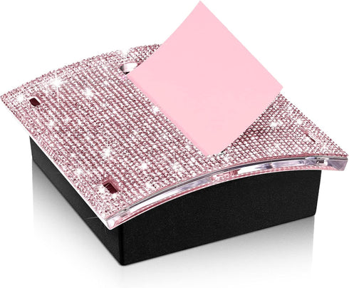 Eersida 4 x 4 Inches Rhinestone Self Stick Note Pad Holders, Memo Sticky Dispenser for Office Home Desk Supplies