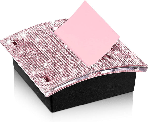 Eersida 4 x 4 Inches Rhinestone Self Stick Note Pad Holders, Memo Sticky Dispenser for Office Home Desk Supplies