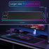 Large RGB Gaming Mouse Pad with Wireless Charging, LED Light, Non-Slip Rubber Base, Waterproof Desk Pad for Home Office