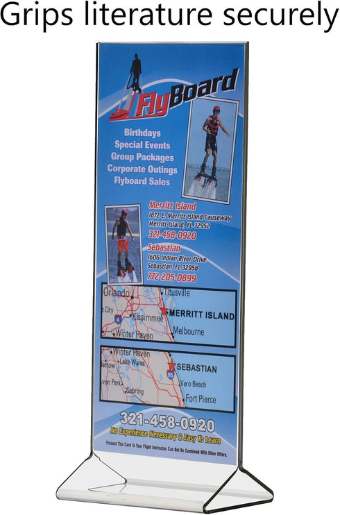 6 Pack 4 9 Inch Counter Marketing Holders Rack Card Frame Sign Holder x Double Sided Clear Acrylic Vertical Literature