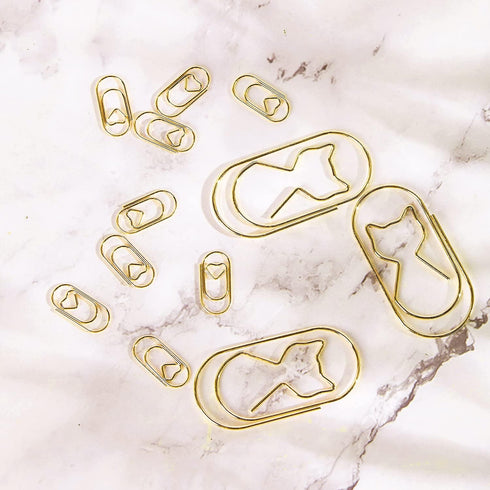 Gold Jumbo Paper Clips - 50pcs - Large 2 Inch Cat Shaped Paper Clips for Office & School Supplies