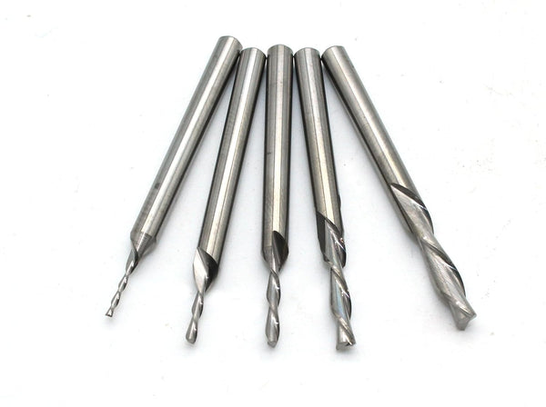 TEMO 5pc Carbide Downcut Inlay Router Bits set 1/8, 3/32, 1/16, 3/64,