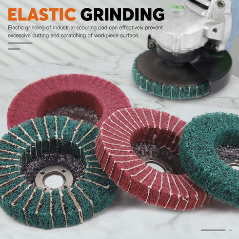 8 Pcs 4" Nylon Fiber Flap Disc Polishing Grinding Wheel Set, Abrasive Sanding Wheels for Angle Grinder