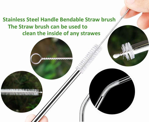Straw Cleaner Brush for Stanley Cup, 10in Length x 2/5in Diameter, Tube Cleaner with Nylon Bristles, 10 Pack