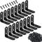16Pcs Black Stainless Steel L Bracket Corner Braces 1.6x1.6 Inch Metal Shelf