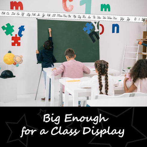 YIXAXKAO 12 Pieces Cursive Alphabet Line Bulletin Board Set - ABC Alphabet Banner and Number Border Posters for