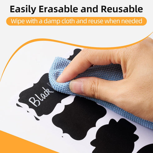 Homrelaxy 360Pcs 2.1x1.4 Inch 2 12 Chalkboard Labels Reusable Blackboard Stickers with White Erasable Chalk Markers