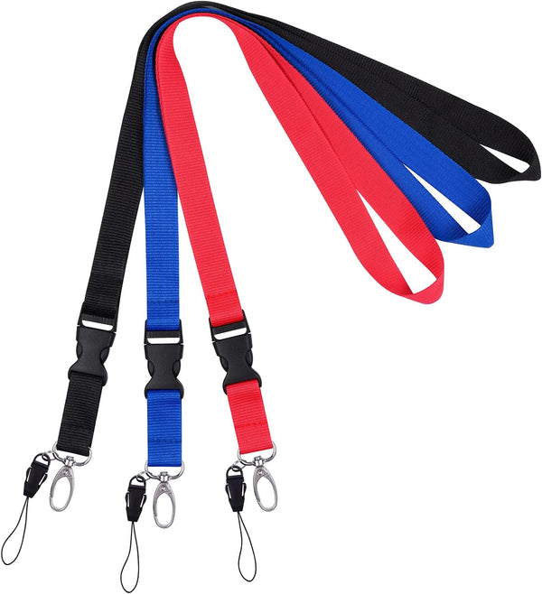 Wisdompro Office Lanyard, 3 Pack - 23 inch Quick Release Neck Strap with Detachable Buckle for Keys, ID Badges, Cell
