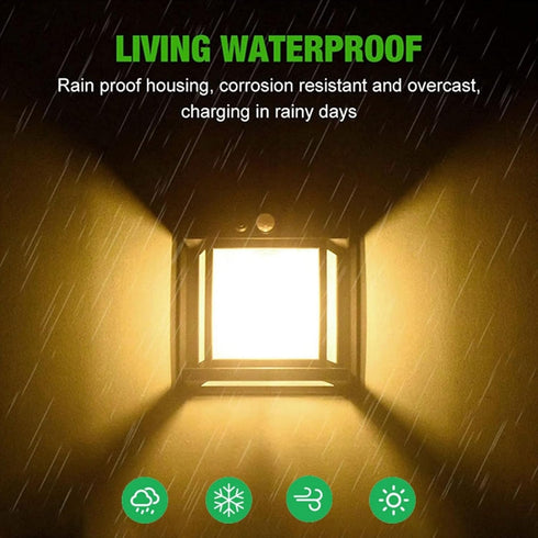 1800mAh aqxreight Outdoor Solar Tungsten Wall Light Water Proof Motion Sensing Exterior Mount Lighting for Yard Wall